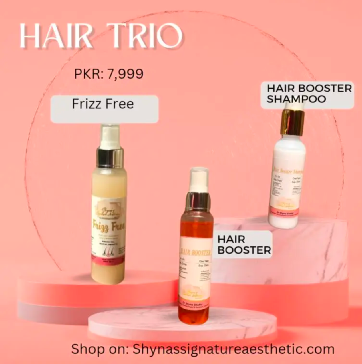 Hair Trio: Frizz Control & Hair Booster Spray + Shampoo Set